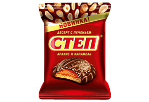 Степ десерт с печеньем арахис и карамель